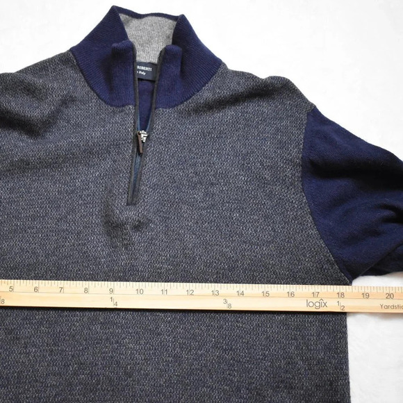 Filippo Riberti Mens Sz M Quarter Zip Knit Pullover Sweater Wool Cashmere Italy - Picture 11 of 13